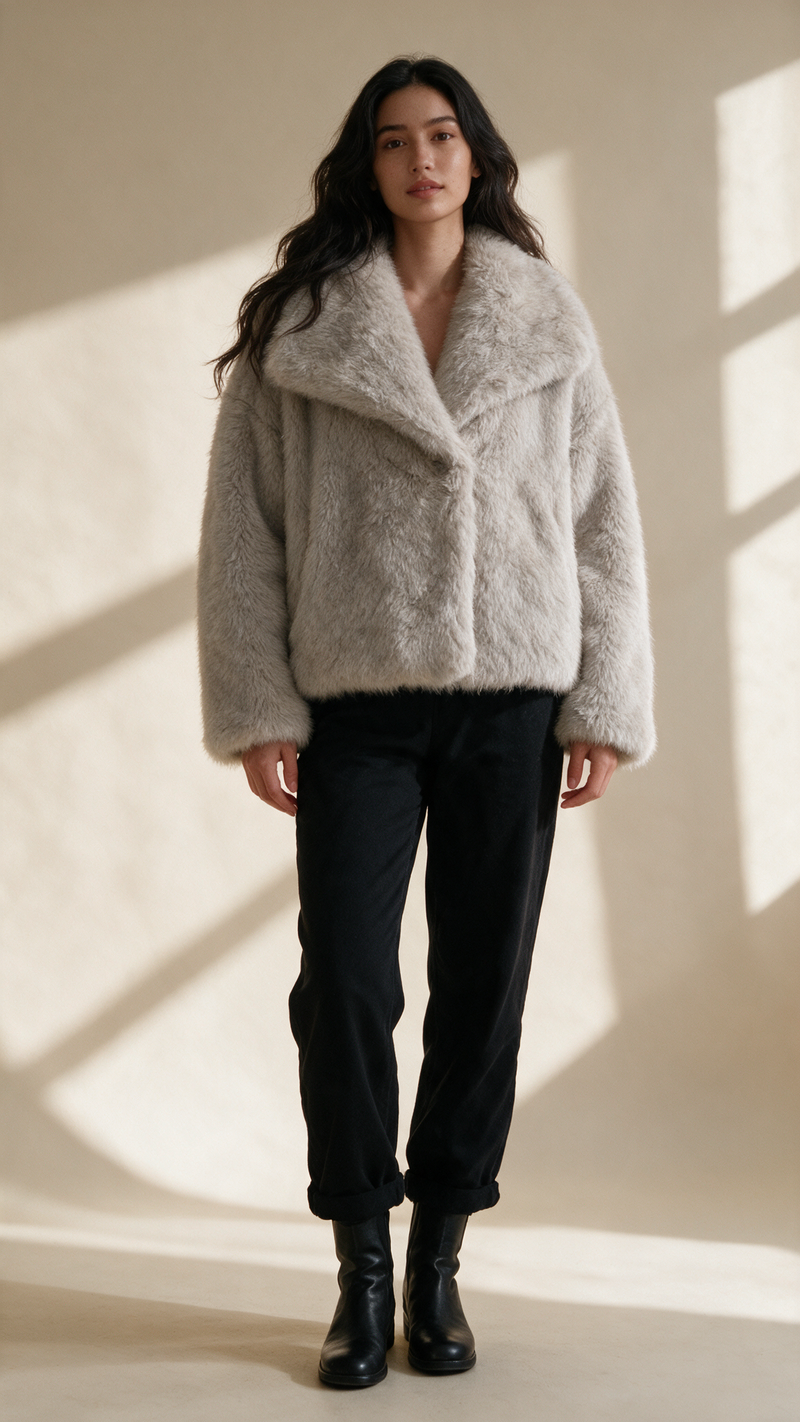 Chaqueta Elise · pelo sintético cuello grande